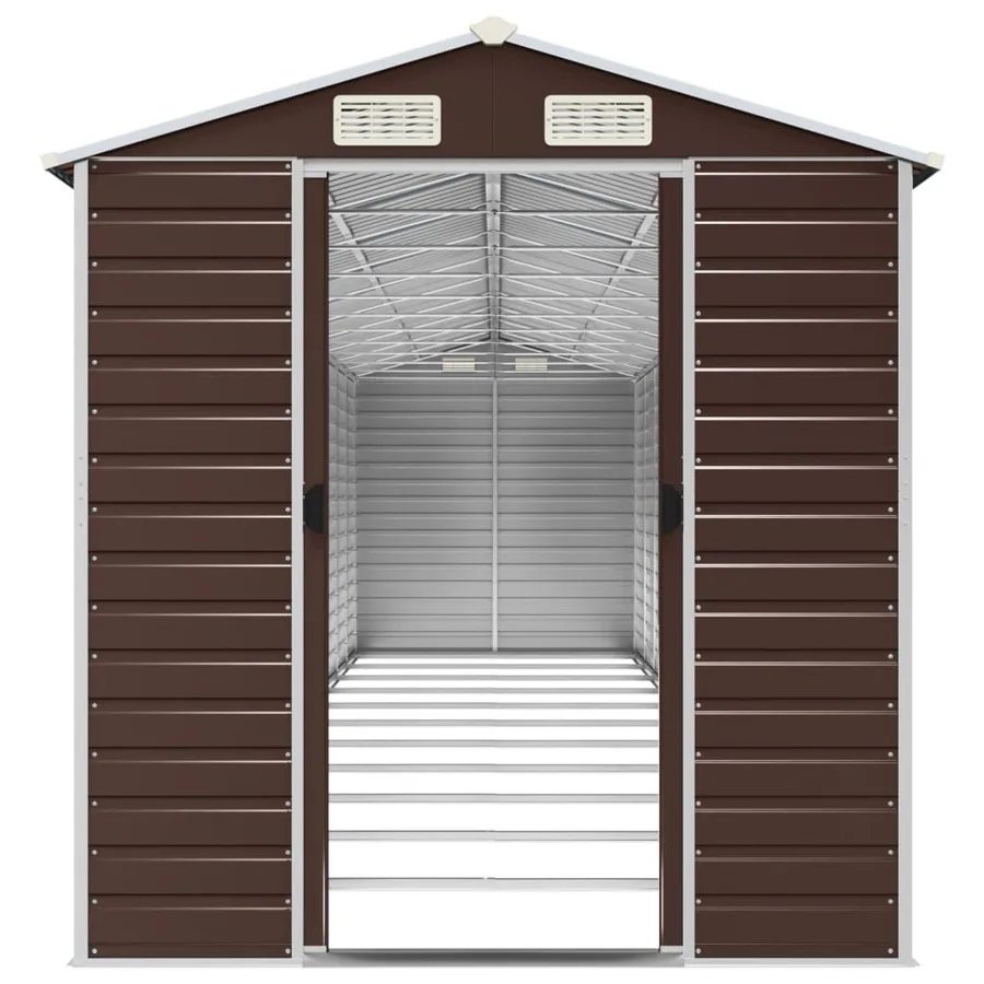 Abri de jardin marron 191x980x198 cm acier galvanisé - 5