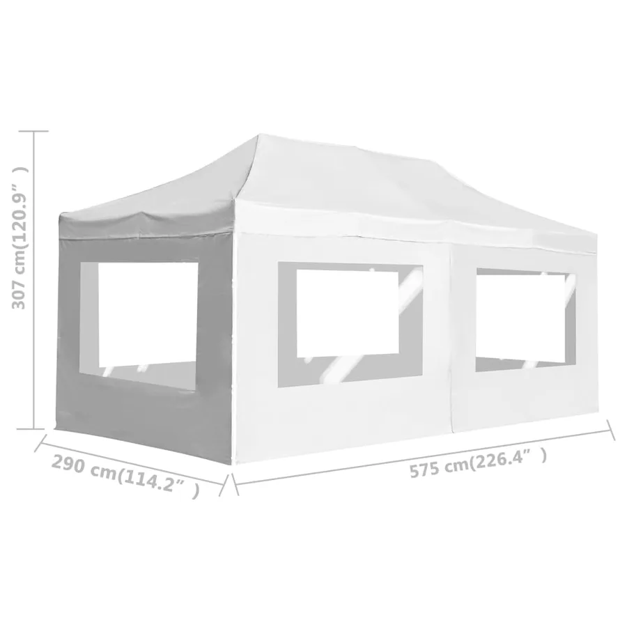 Tente de réception pliable avec parois Aluminium 6 x 3 m Blanc - 11