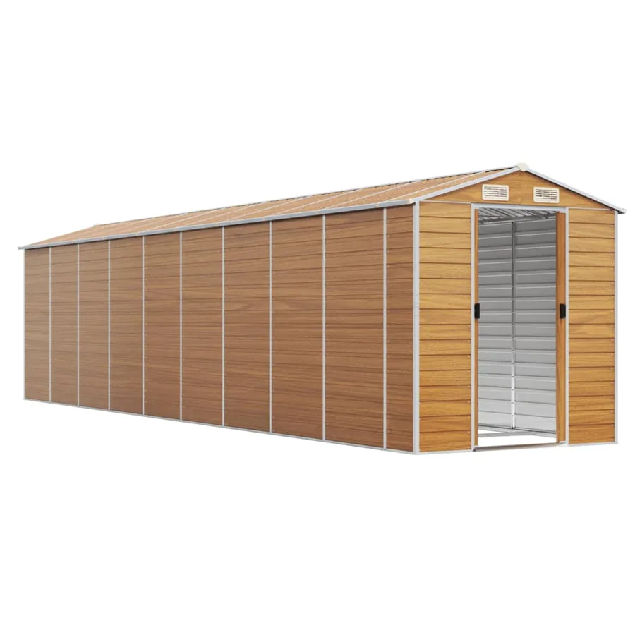 Abri de jardin marron clair 191x810x198 cm acier galvanisé - 3