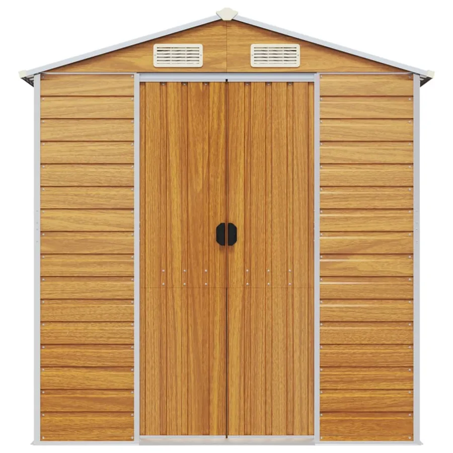 Abri de jardin marron clair 191x810x198 cm acier galvanisé - 4