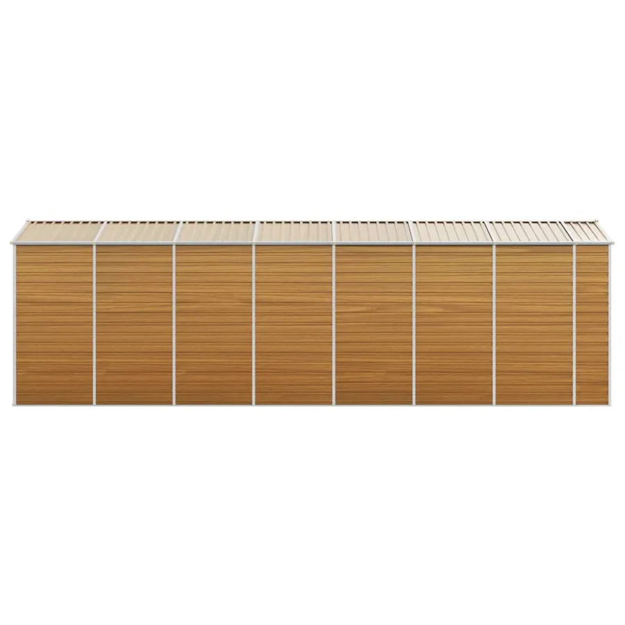 Abri de jardin marron clair 191x640x198 cm acier galvanisé - 6