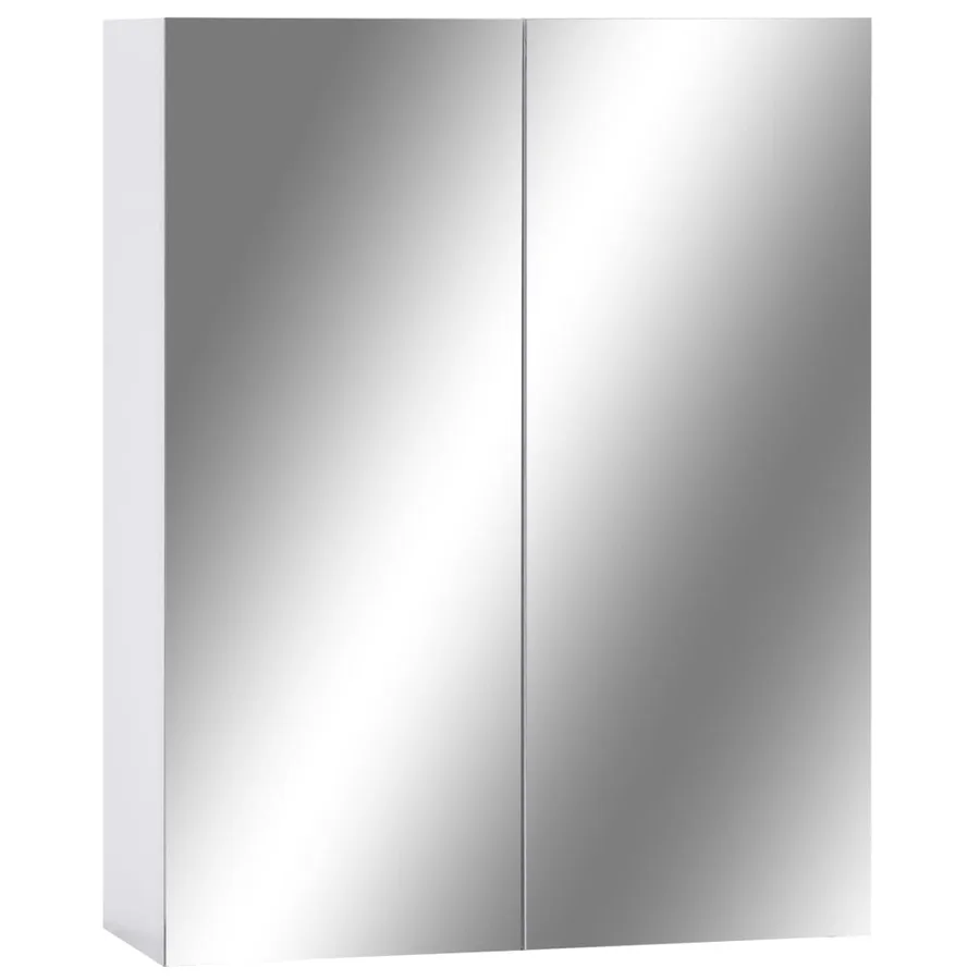Armoire à miroir de salle de bain Blanc 60x15x75 cm MDF - 2