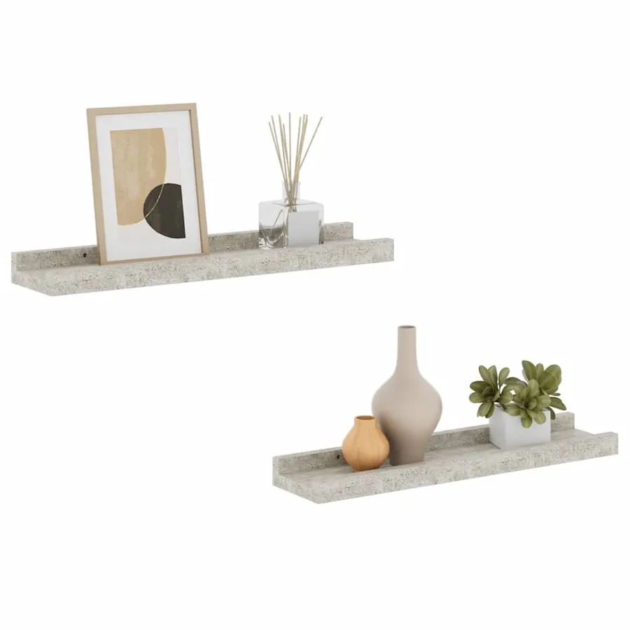 Étagères murales 2 pcs Gris béton 40x9x3 cm - 4
