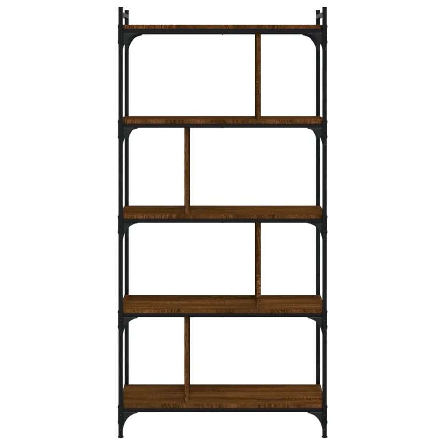 Bibliothèque 5 niveaux chêne brun 76x32x158cm bois d'ingénierie - 3