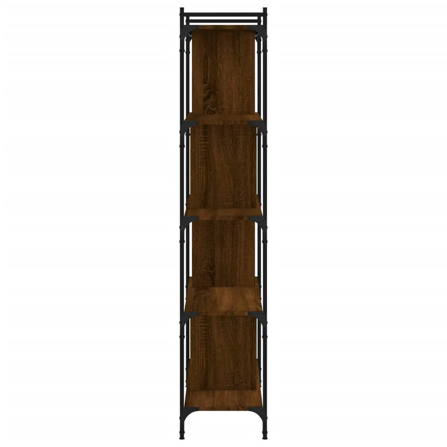 Bibliothèque 5 niveaux chêne brun 76x32x158cm bois d'ingénierie - 5