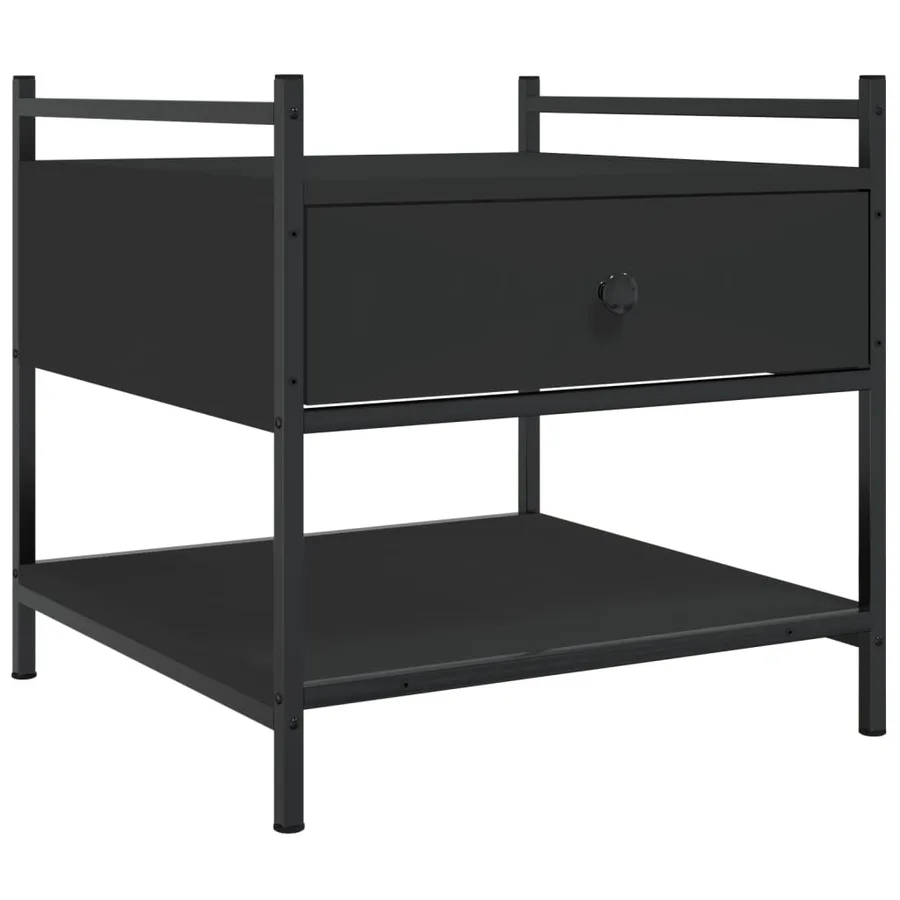 Table basse noir 50x50x50 cm bois d'ingénierie - 2