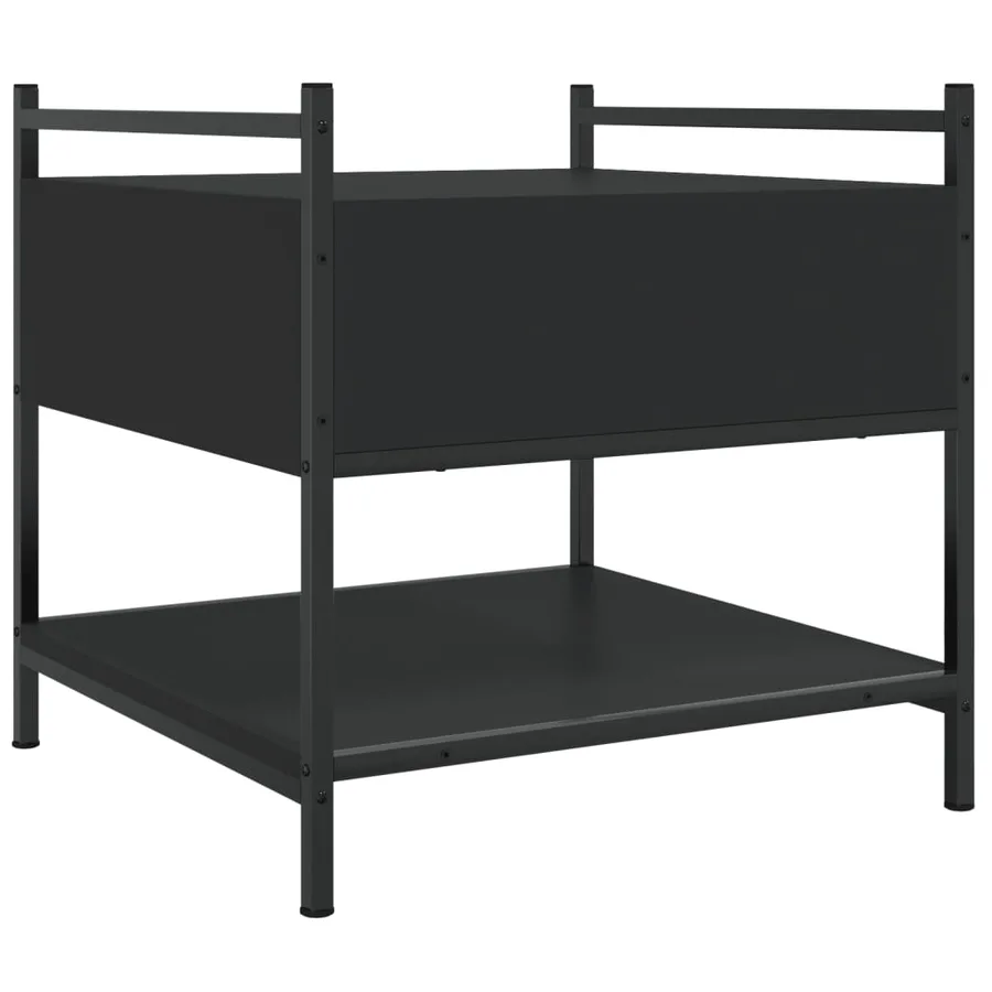 Table basse noir 50x50x50 cm bois d'ingénierie - 8