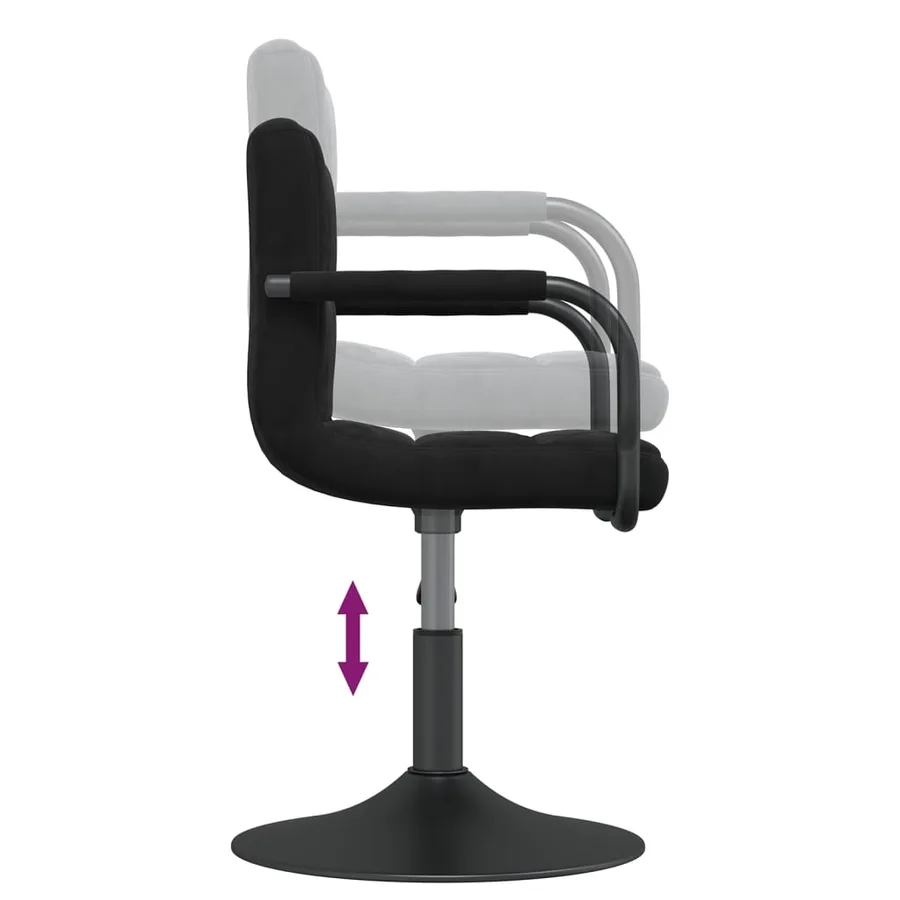 Chaises pivotantes à manger lot de 4 noir velours - 7