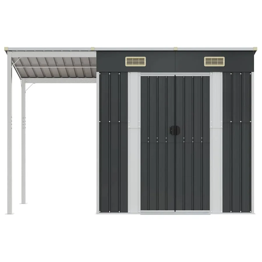 Abri de jardin avec toit prolongé anthracite 277x107x181 cm - 3