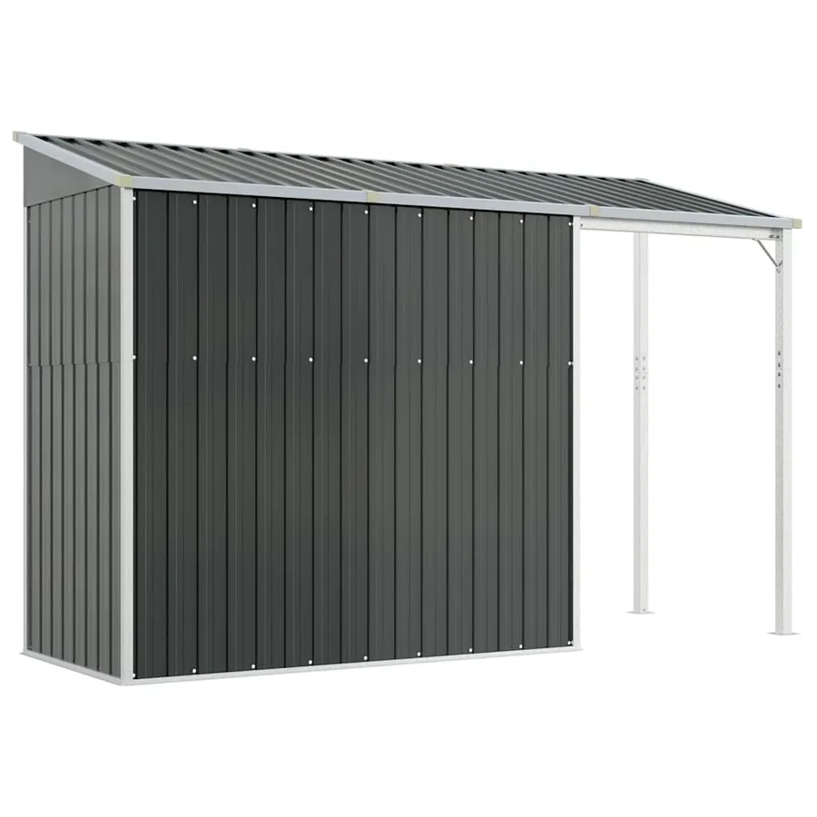 Abri de jardin avec toit prolongé anthracite 277x107x181 cm - 6