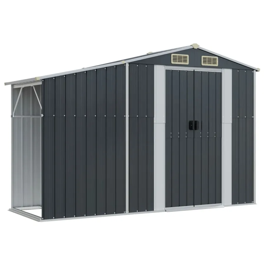 Abri de jardin anthracite 277x93x179 cm acier galvanisé - 2