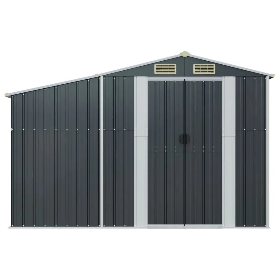 Abri de jardin anthracite 277x93x179 cm acier galvanisé - 3