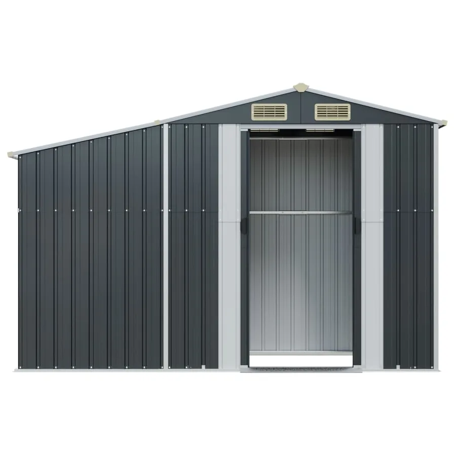 Abri de jardin anthracite 277x93x179 cm acier galvanisé - 4