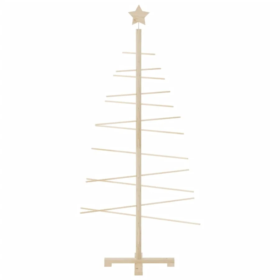 Arbre de Noël en bois pour décoration 150 cm bois massif de pin - 3
