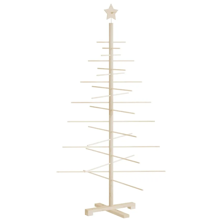 Arbre de Noël en bois pour décoration 150 cm bois massif de pin - 5