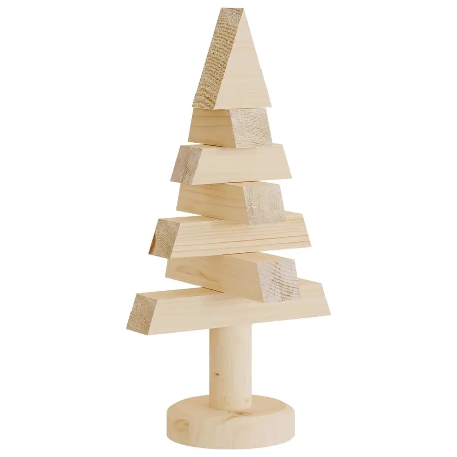 Arbres de Noël en bois pour décoration 2 pcs 30 cm pin massif - 5