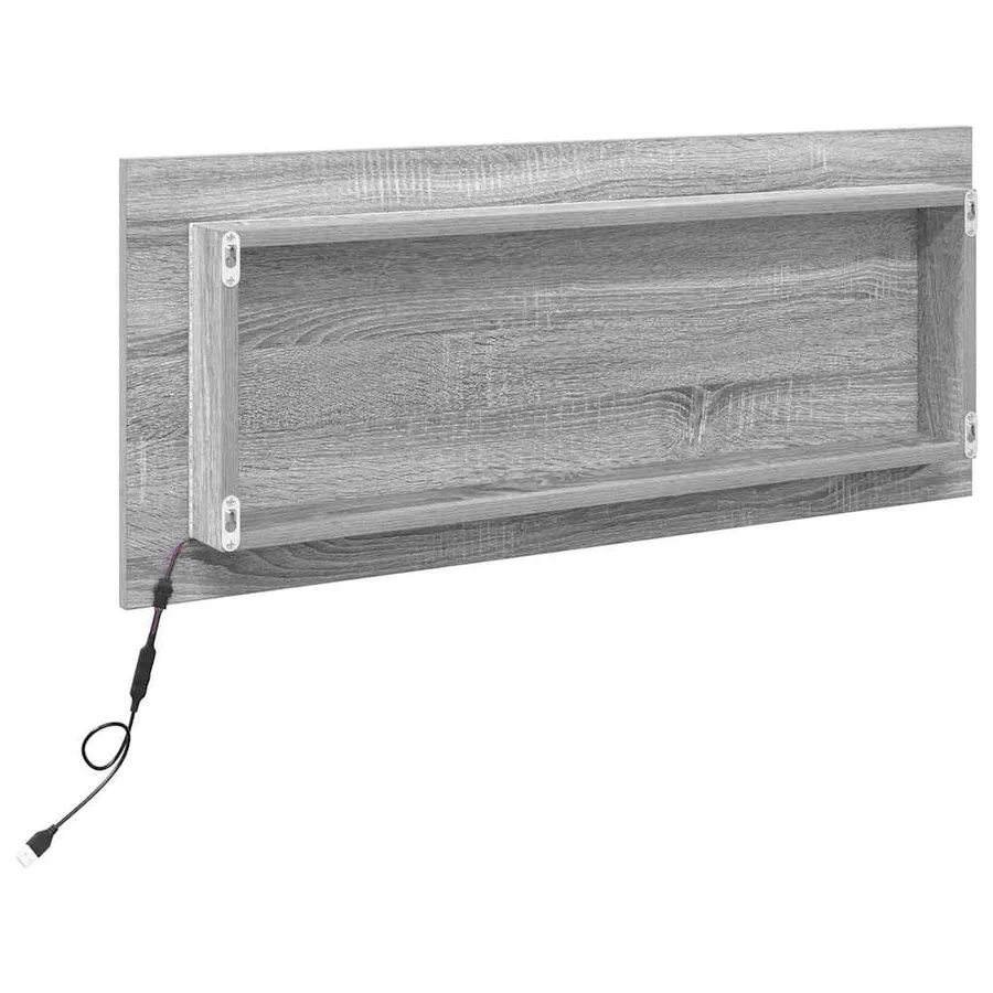 Miroir Gris Sonoma 90 x 8,5 x 37 cm Bois d'ingénierie - 5