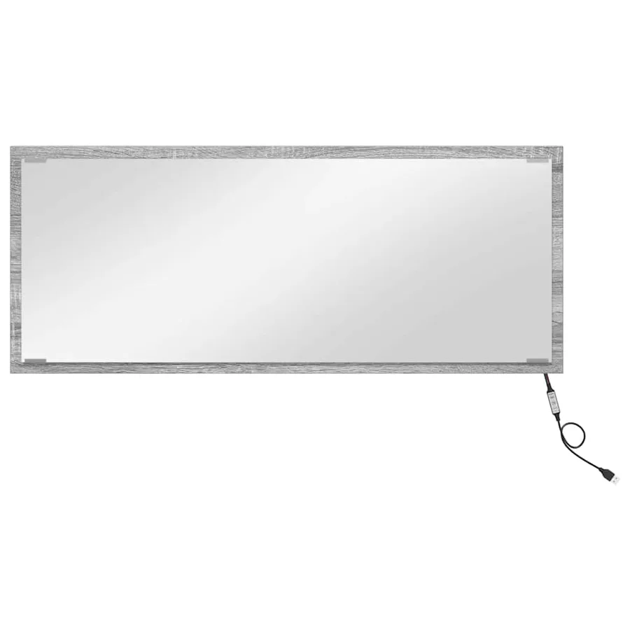 Miroir Gris Sonoma 90 x 8,5 x 37 cm Bois d'ingénierie - 6