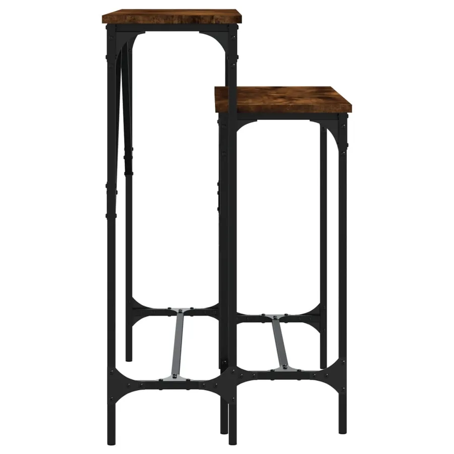 Tables console 2 pcs chêne fumé bois d'ingénierie - 5