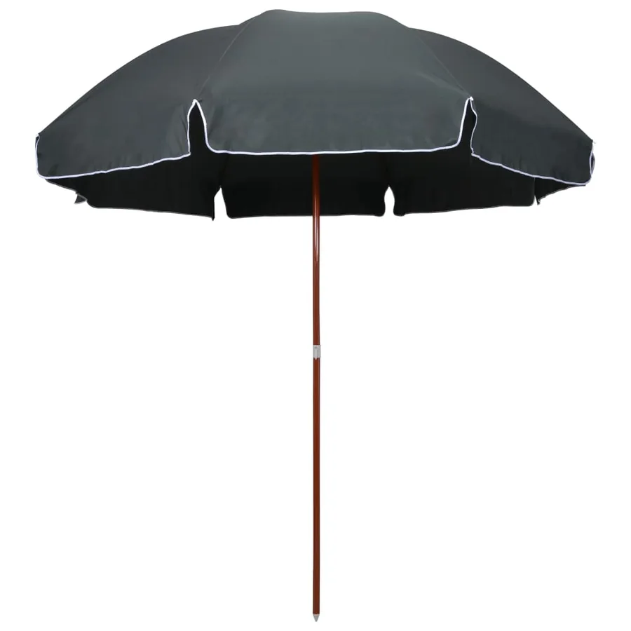 Parasol de jardin avec mât en acier 300 cm anthracite