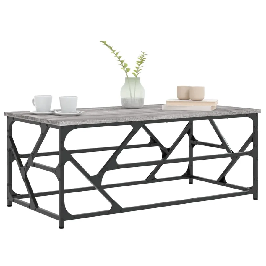 Table basse Sonoma gris 100x50x40 cm Bois d'ingénierie - 3