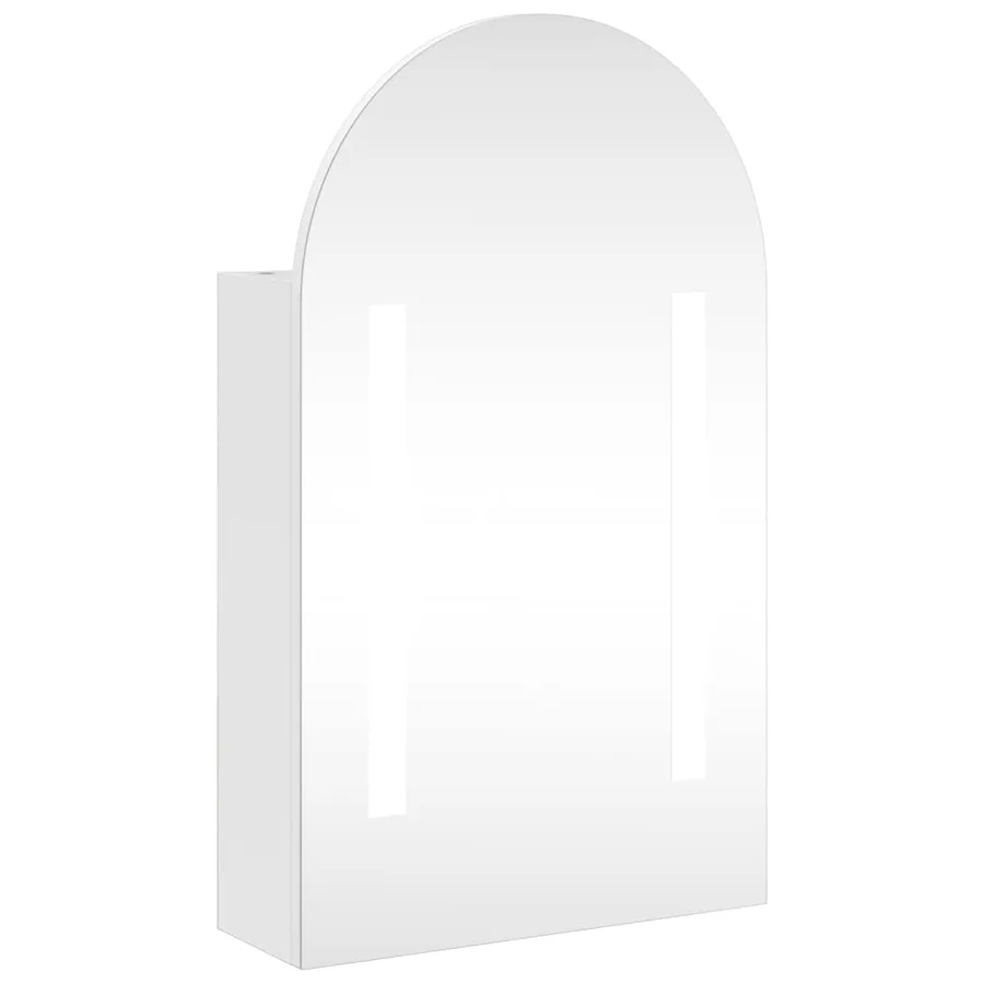 Armoire de bain à miroir avec LED arquée blanc 42x13x70 cm - 2