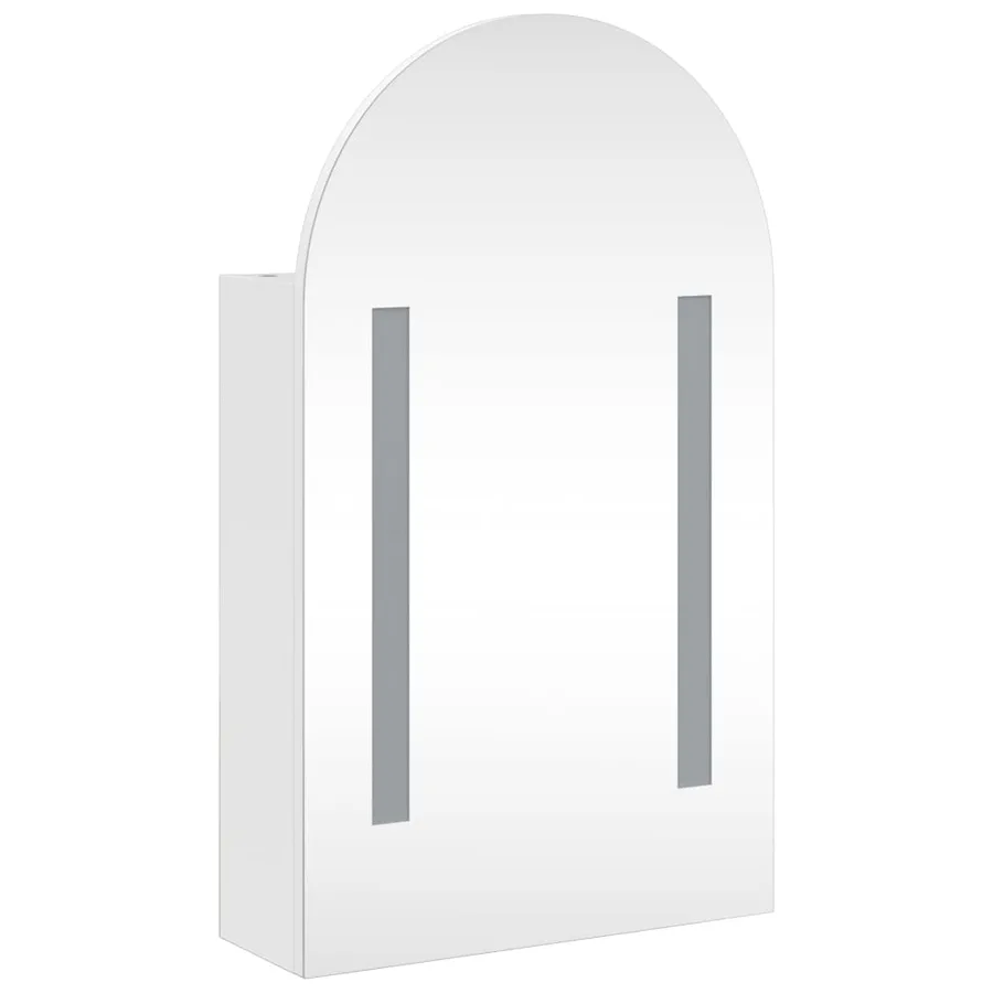 Armoire de bain à miroir avec LED arquée blanc 42x13x70 cm - 4