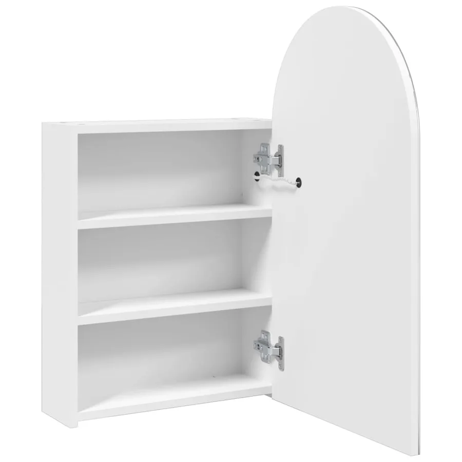Armoire de bain à miroir avec LED arquée blanc 42x13x70 cm - 5