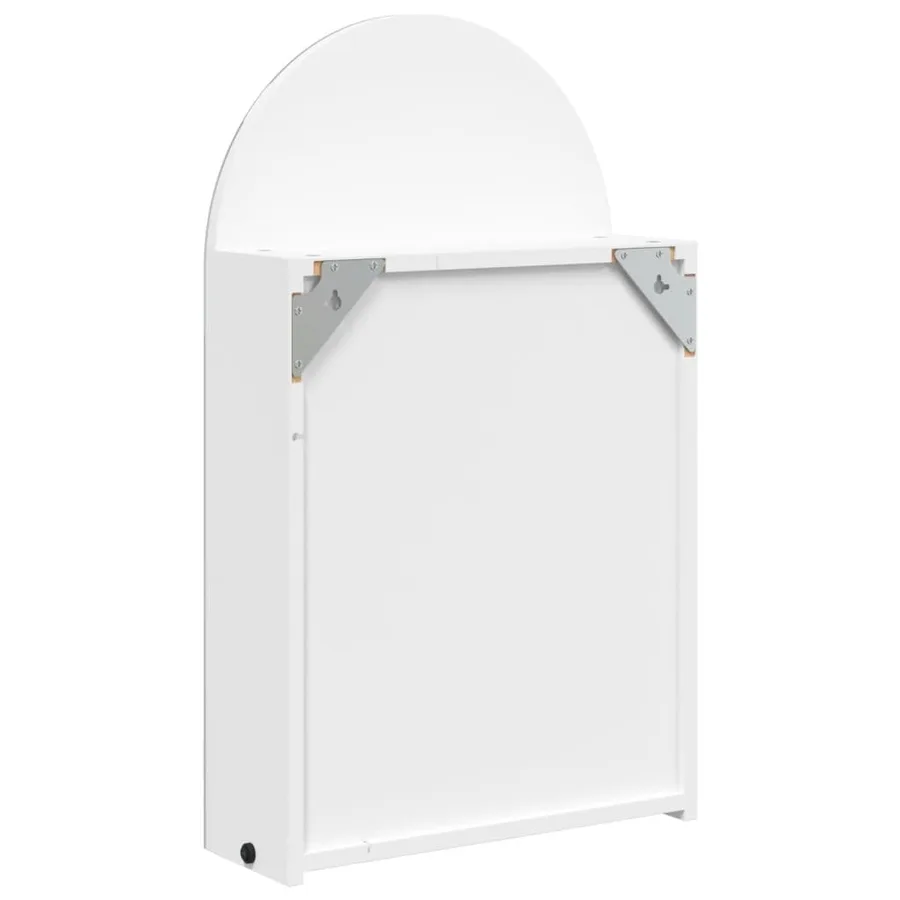 Armoire de bain à miroir avec LED arquée blanc 42x13x70 cm - 8