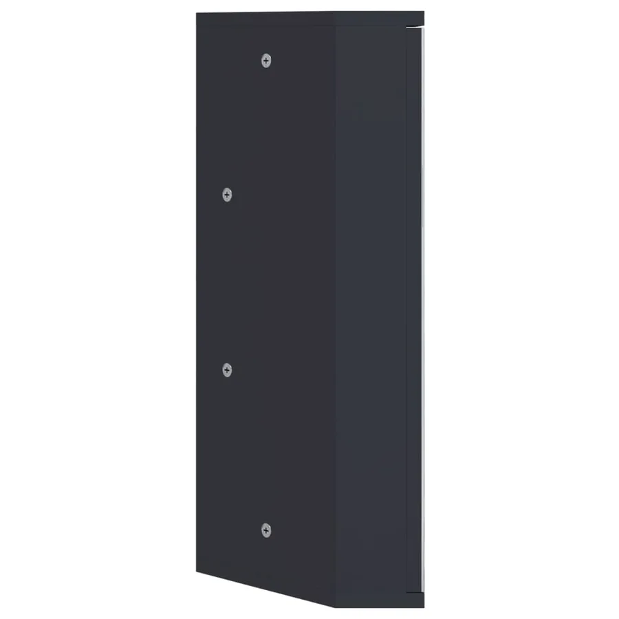 Armoire de bain à miroir d'angle gris 30x24x60 cm - 5