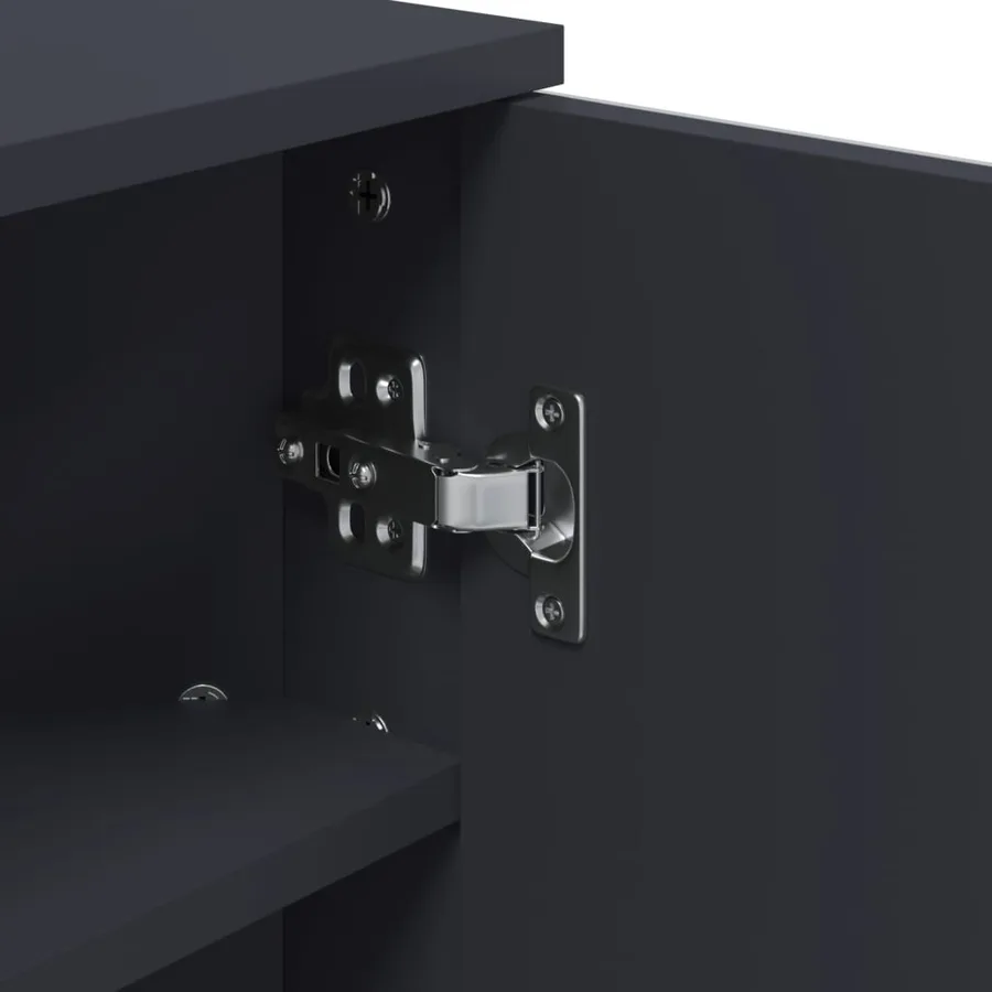 Armoire de bain à miroir d'angle gris 30x24x60 cm - 8