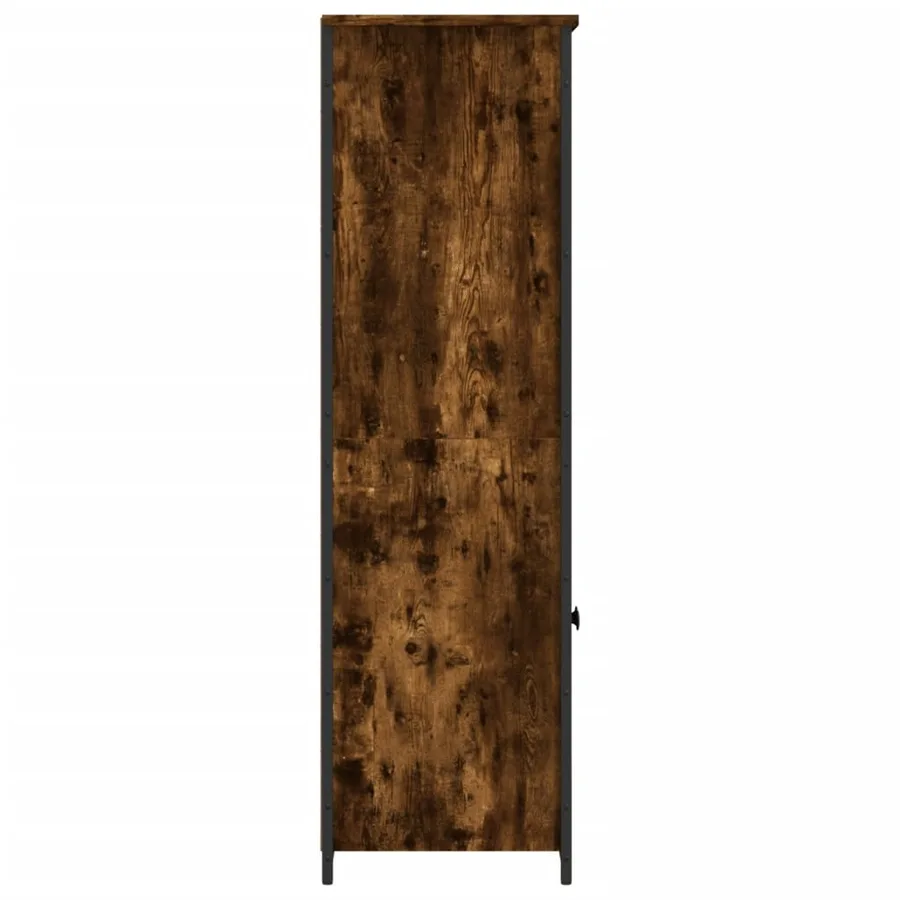 Buffet haut chêne fumé 62x36x121,5 cm bois d'ingénierie - 6