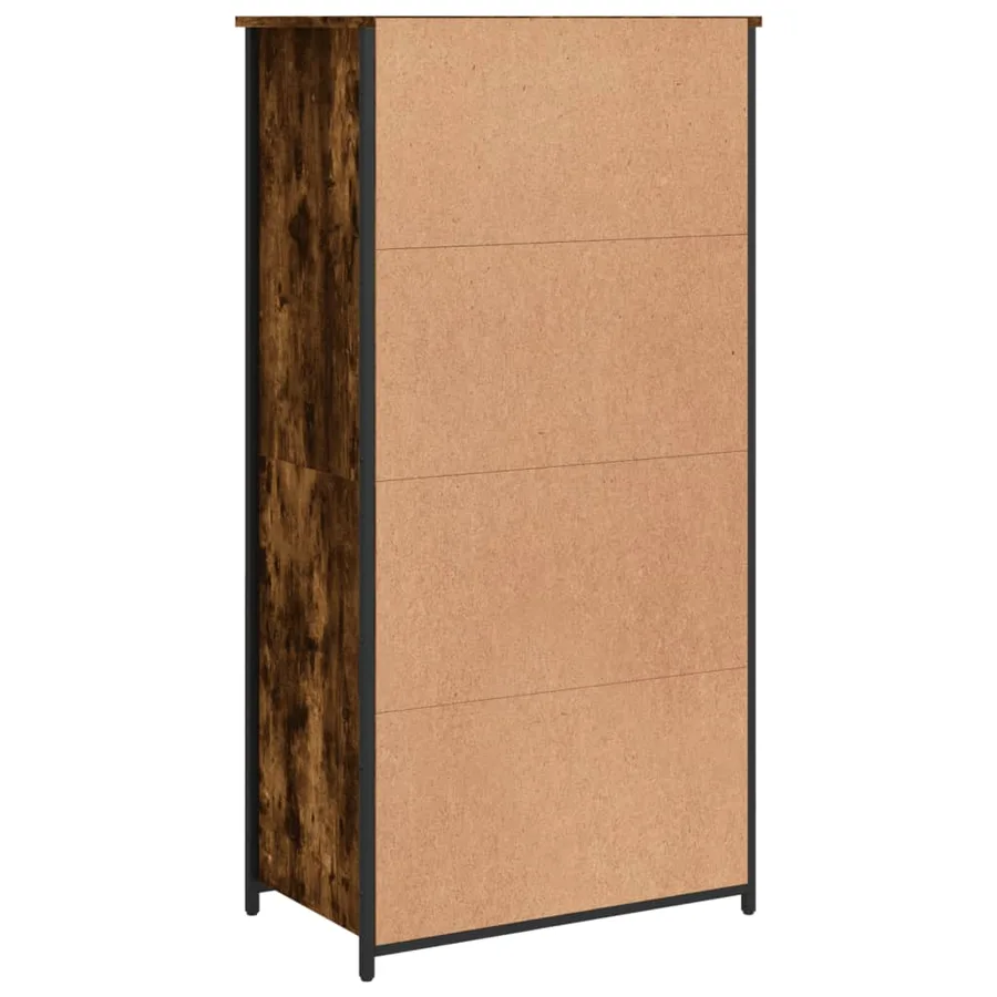 Buffet haut chêne fumé 62x36x121,5 cm bois d'ingénierie - 7