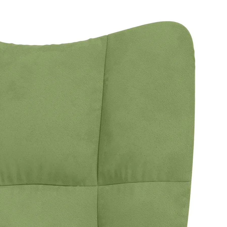 Chaise à bascule avec repose-pied Vert clair Velours - 10
