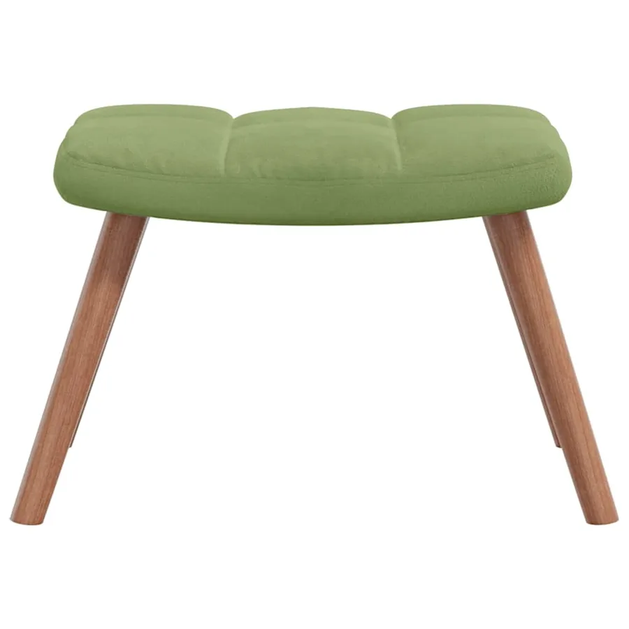 Chaise à bascule avec repose-pied Vert clair Velours - 5