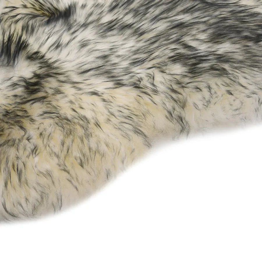 Tapis en peau de mouton 60 x 180 cm Mélange de gris foncé - 2