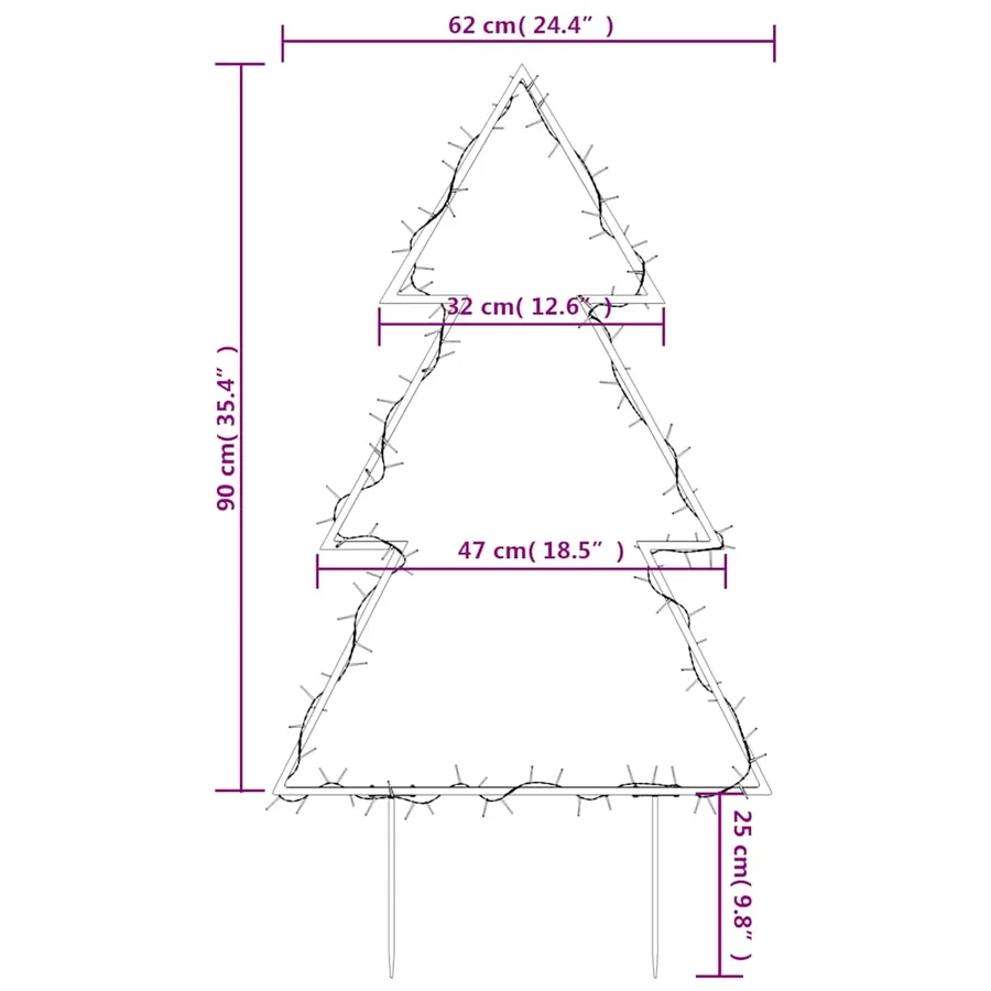 Décoration lumineuse arbre de Noël avec piquets 115 LED 90 cm - 10