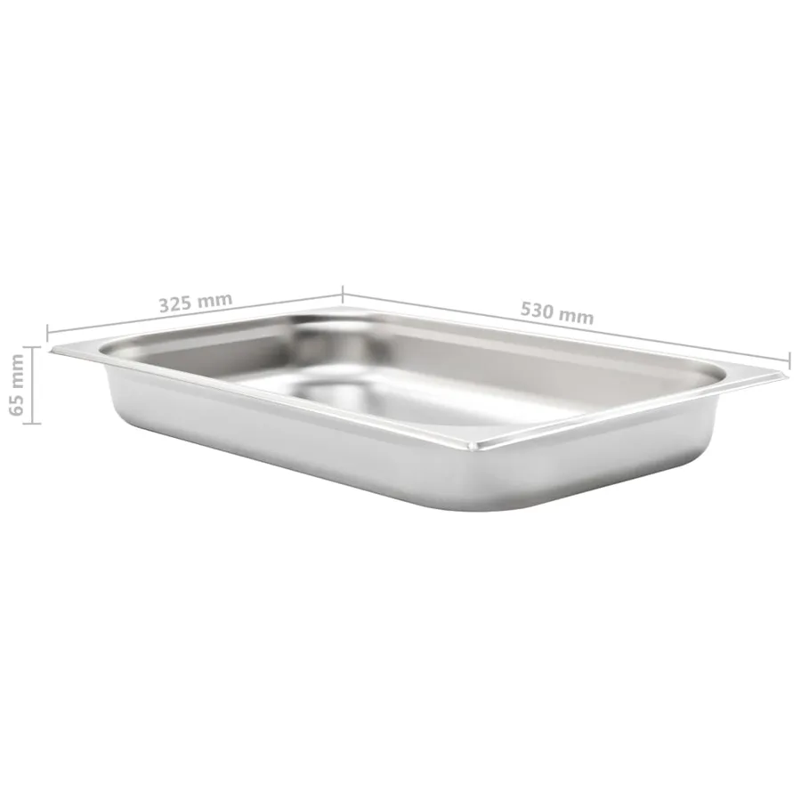 Récipients Gastronorm 4 pcs GN 1/1 65 mm Acier inoxydable - 8