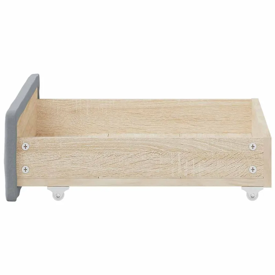 Tiroirs de lit 2 pcs gris clair bois d'ingénierie et tissu - 5