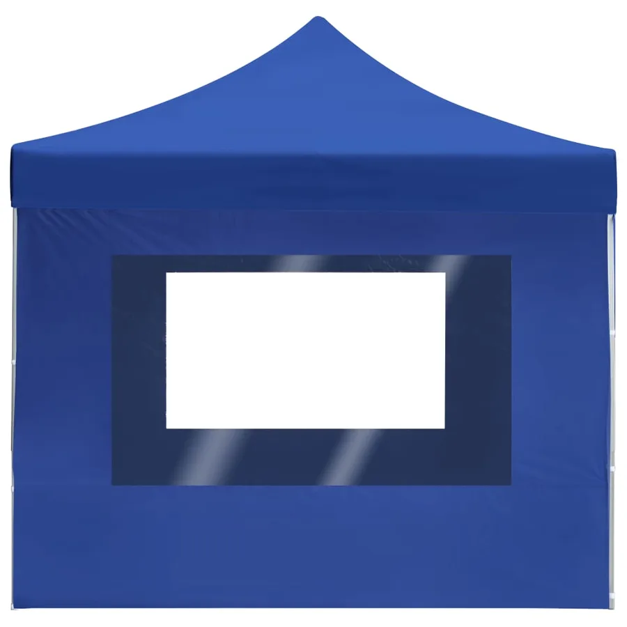 Tente de réception pliable avec parois Aluminium 4,5x3 m Bleu - 7