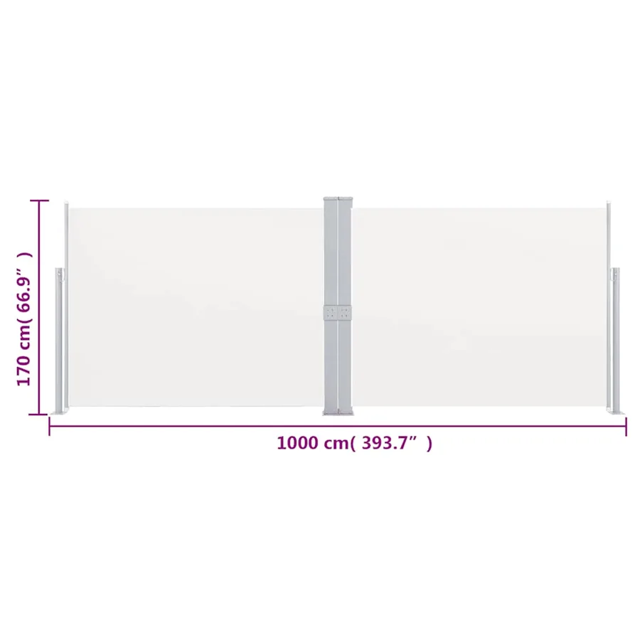 Auvent latéral rétractable Crème 170 x 1000 cm - 12
