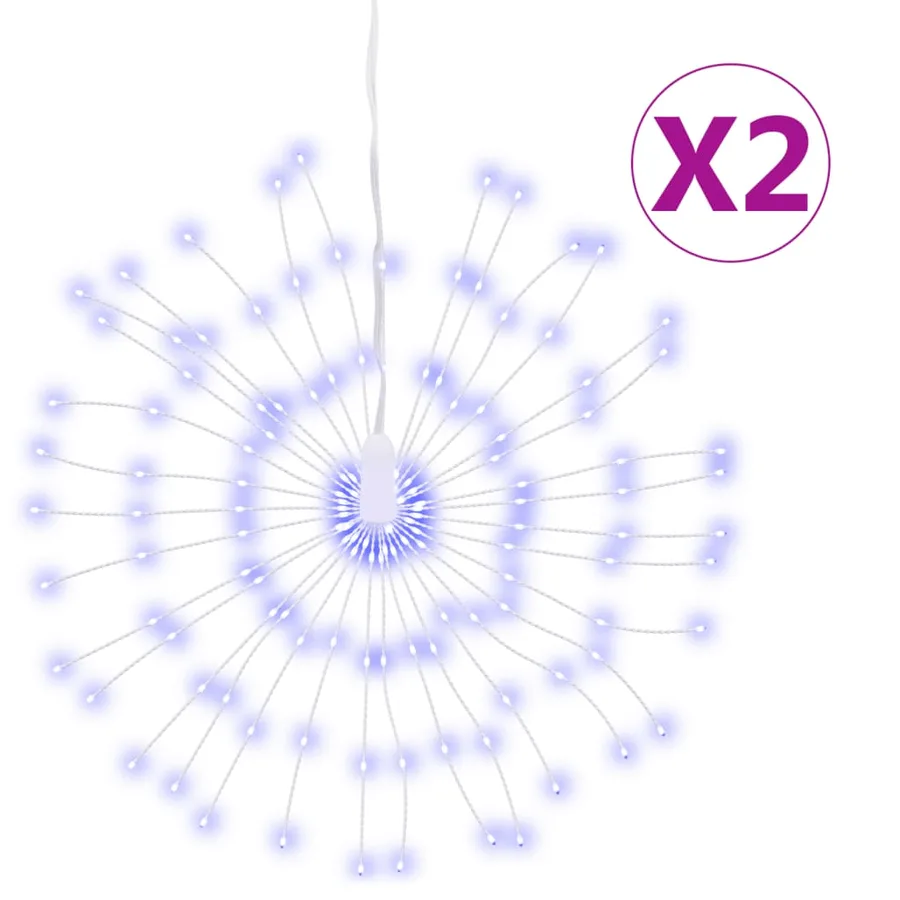 Étoile rayonnante de Noël 140 LED 2 pcs bleu 17 cm - 2