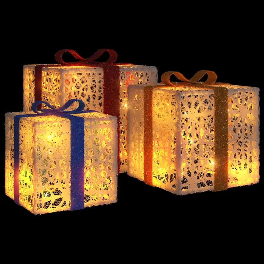 Boîtes de Noël lumineuses 3 pcs 64 LED blanc chaud - 3