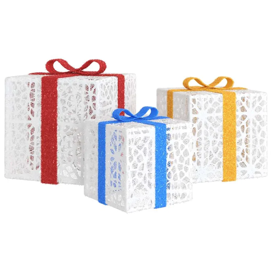 Boîtes de Noël lumineuses 3 pcs 64 LED blanc chaud - 4