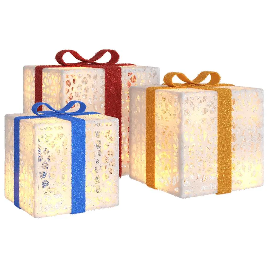 Boîtes de Noël lumineuses 3 pcs 64 LED blanc chaud - 6