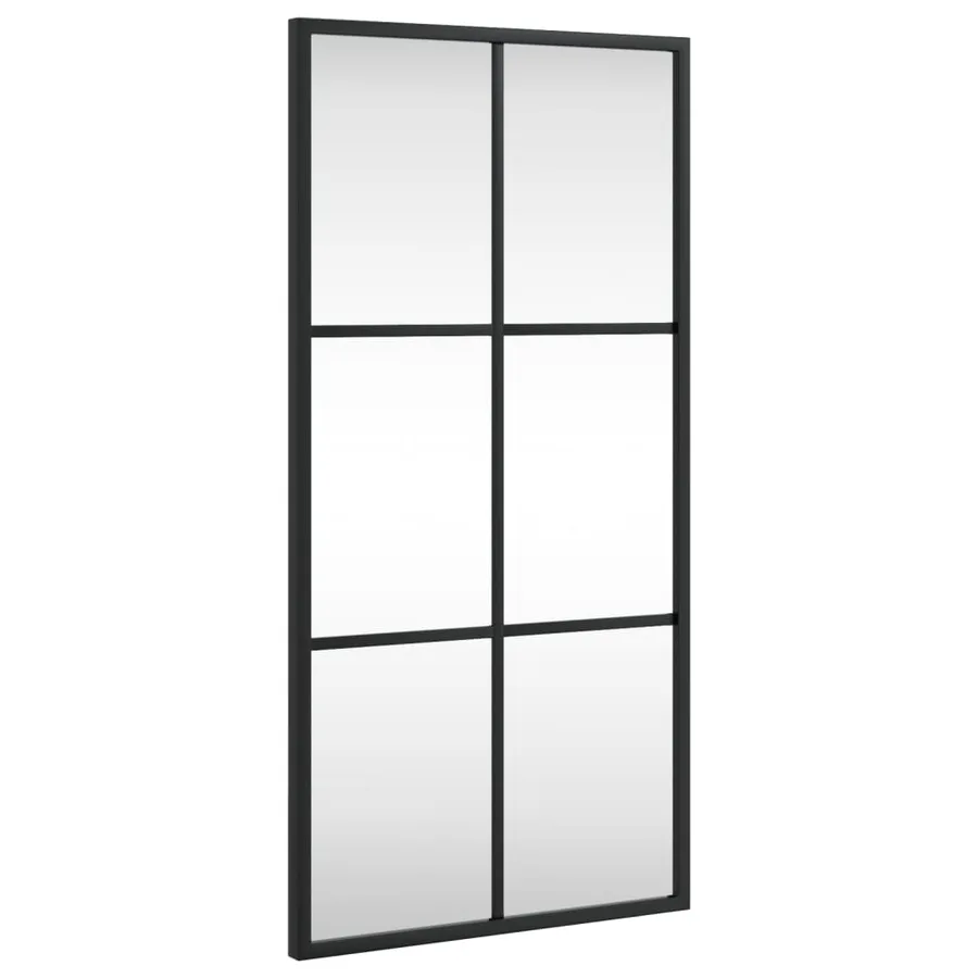 Miroir mural noir 30x60 cm rectangulaire fer - 2