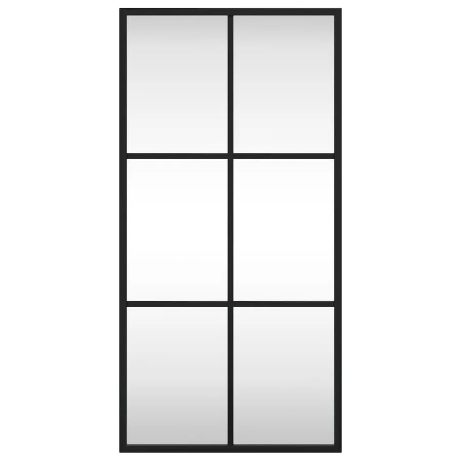 Miroir mural noir 30x60 cm rectangulaire fer - 3