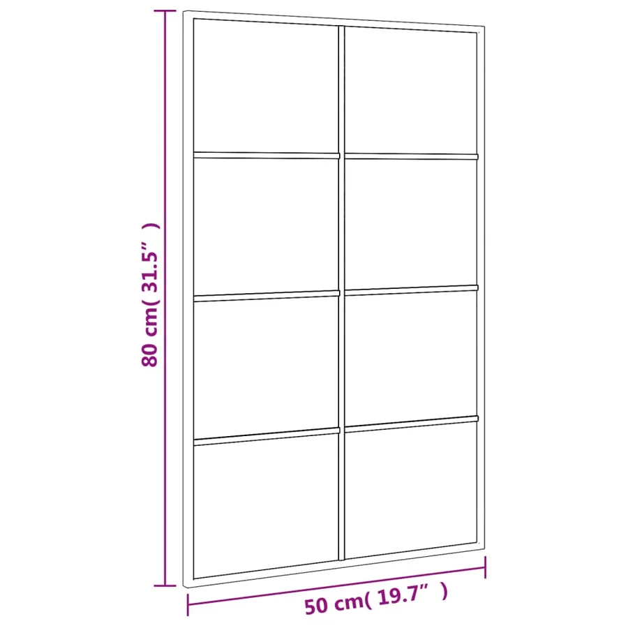 Miroir mural noir 50x80 cm rectangulaire fer - 8