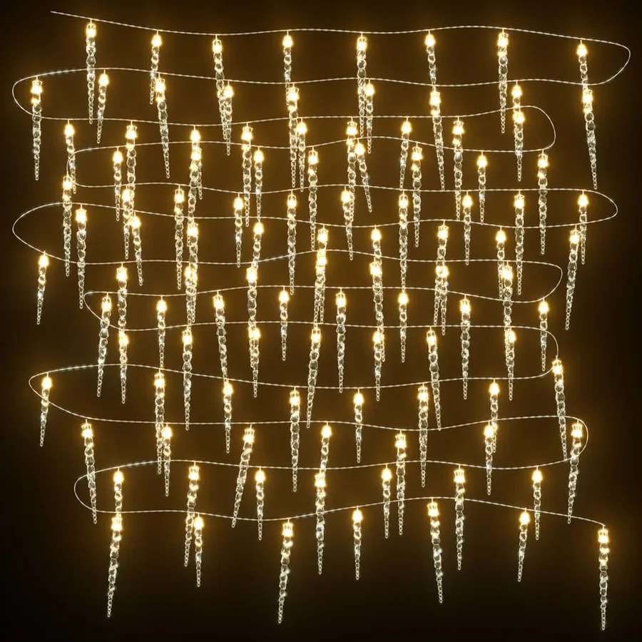 Guirlande lumineuse de Noël 100 LED Blanc chaud 10 m Acrylique PVC - 3