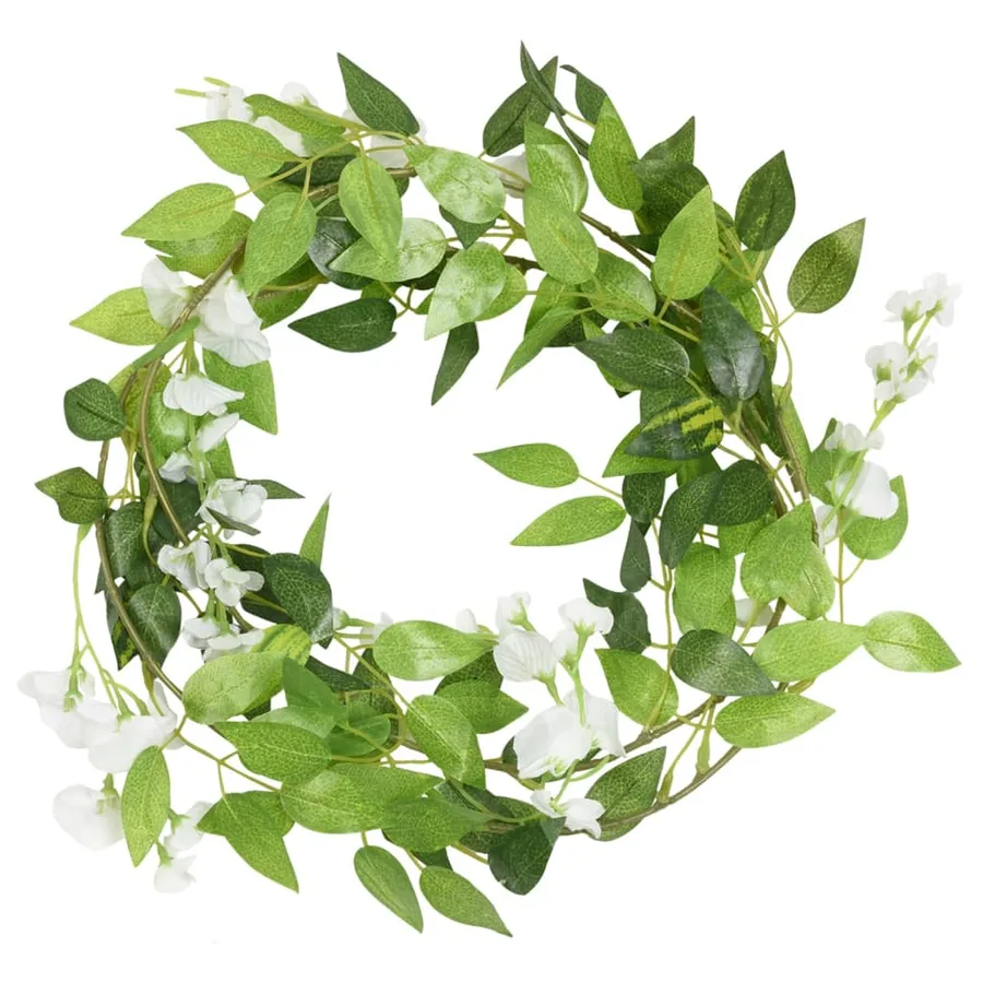 Guirlandes de fleurs 6 pcs blanc 200 cm - 2